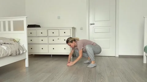 Picking Up Small Trash From Floor Home Cleaning Stock-Footage 336469103
