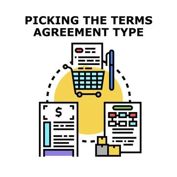 Picking terms agreement type concept vector illustration Stock Illustration