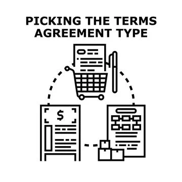 Picking terms agreement type concept vector illustration Stock Illustration