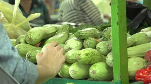 Picking up vegetables 2 Stock Footage 34569339