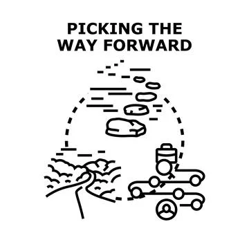 Picking way forward business strategy concept illustration Stock Illustration