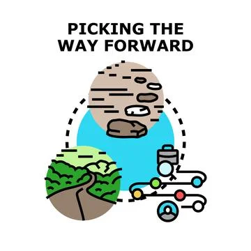 Picking way forward business strategy concept illustration Stock Illustration