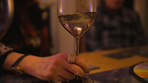 Picking Up Wineglass Slow Motion 1 Stock Footage 101475069