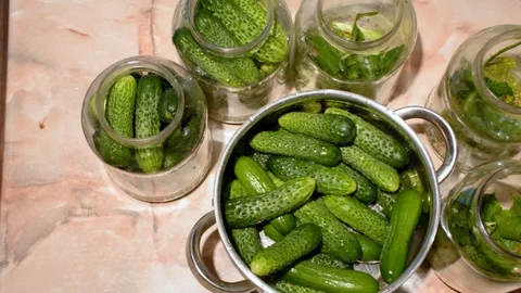 Pickle cucumbers Stock Footage 110754383