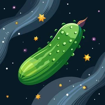 Pickle floating in space Illustrazione stock