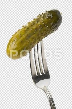 Pickle impaled on fork isolated PSD Template