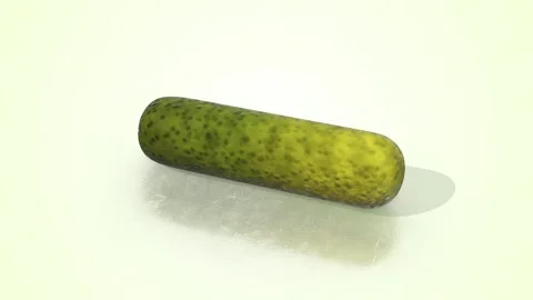 Pickle on a Light Reflective Floor. Vegetables 3D Animation. 4K Stock Footage 303481520