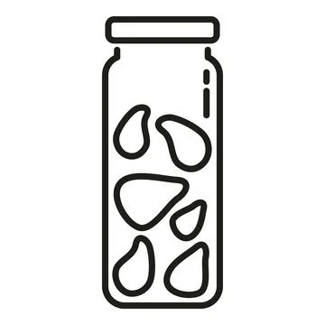 Pickle pear icon outline vector. Glass food Ilustração Stock