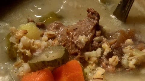 Pickle soup with beef Видео 302298177