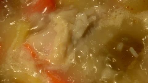 Pickle soup with chicken drumstick Stock Footage 302133679