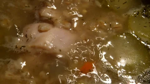 Pickle soup with chicken drumstick Stockbeeldmateriaal 302224151