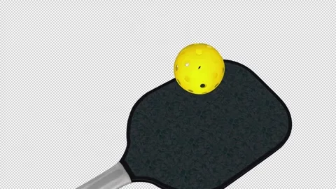 Pickleball Bat Beats Flying Ball - CU View - Screen Transition - Alpha Channel 스톡 동영상 290815922