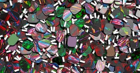 Pickleball many different rackets. Top view 3D rendering Stock Illustration