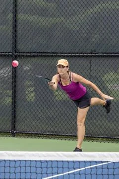 Pickleball Server Foto stock