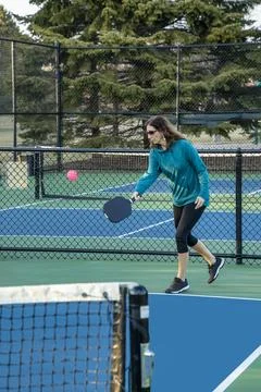 Pickleball Server Foto stock