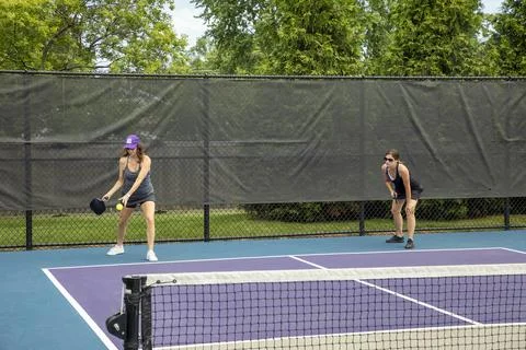 Pickleball Server Foto stock