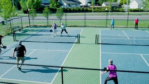 Pickleball Slow Motion Stock Footage 244813491