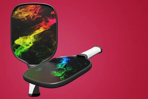 Pickleball two rackets on an isolated background. Close-up copy space Illustrazione stock