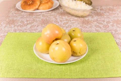 Pickled apples Stock Photos