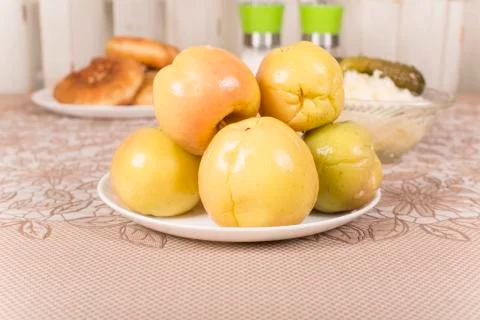 Pickled apples Stock Photos