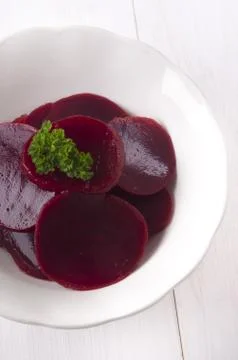 Pickled beetroot in a bowl Stock Photos