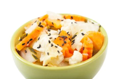 Pickled cabbage with carrots Stock Photos