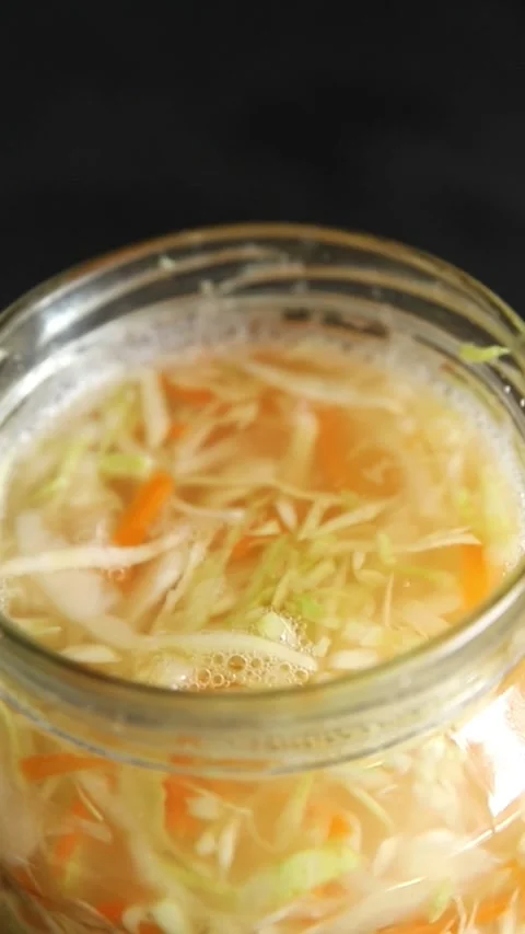 Pickled cabbage Sauerkraut vegetable dish tasty snack fresh and delicious Stock-Footage 341281923