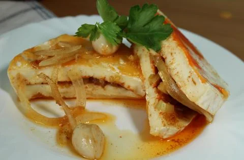 Pickled camembert Stock Photos