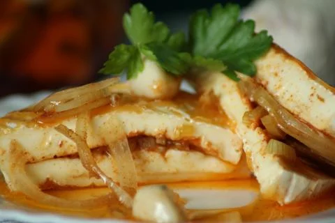 Pickled camembert Stock Photos