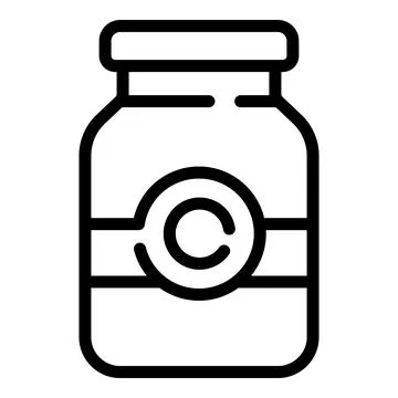 Pickled can icon, outline style Stock Illustration