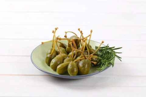 Pickled caper berries Stock Photos