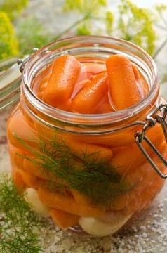 Pickled carrots Stock Photos