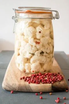 Pickled Cauliflower Stock Photos
