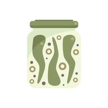 Pickled chilli icon flat vector. Food eating イラスト素材