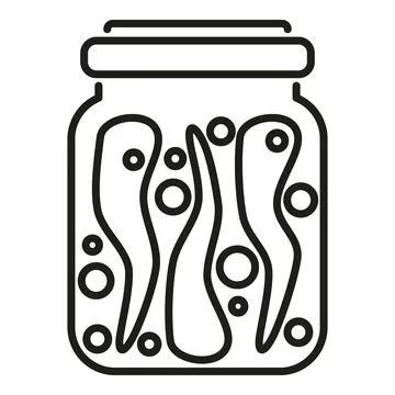Pickled chilli icon outline vector. Food eating イラスト素材