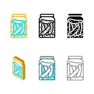 Pickled cucumber color icon vector edition Stock Illustration