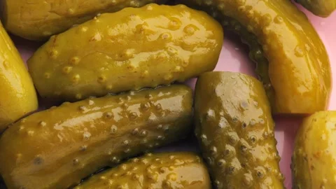 Pickled cucumber, rotation in circle Stock Footage 236424555