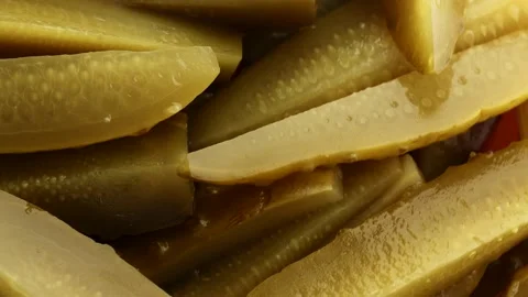 Pickled cucumber, rotation in circle. Stock Footage 236424571