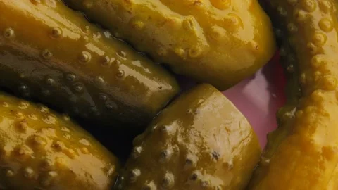 Pickled cucumber, rotation in circle. Stock Footage 237438190