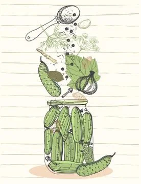 Pickled cucumbers Stock Illustration