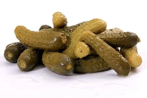 Pickled cucumbers isolated on white background Stock Photos
