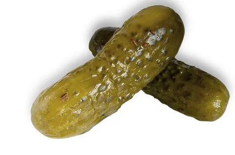 Pickled cucumbers on a white background isolate Stock Photos