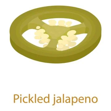 Pickled jalapeno icon, isometric 3d style Stock Illustration