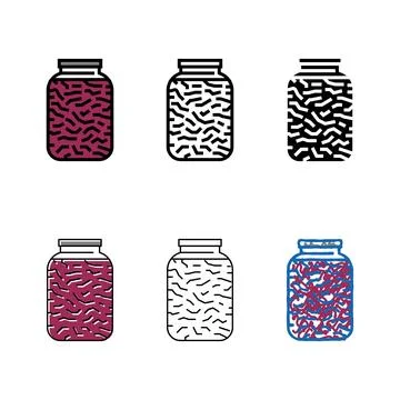 Pickled mix cabbage color icon vector Stock Illustration