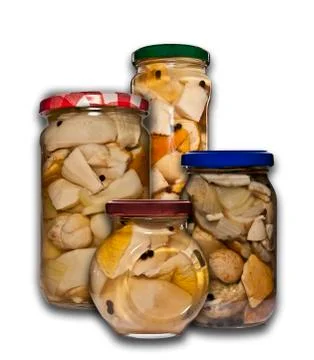 Pickled Mushrooms Stock Photos
