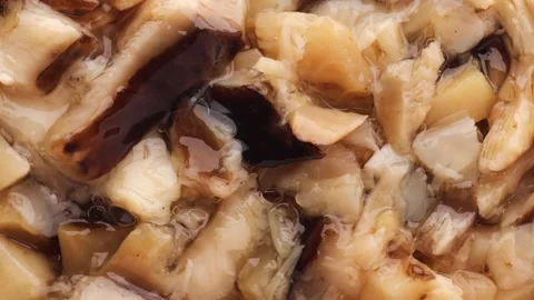 Pickled mushrooms, rotation in circle. Marinated mushrooms Stock Footage 241925385