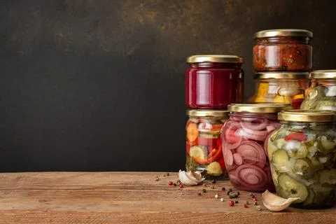 Pickled or fermented vegetables Stock Photos