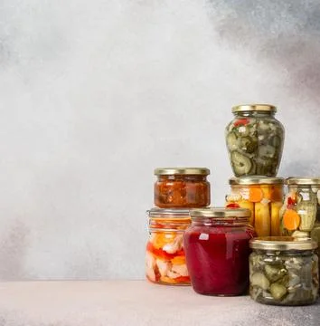 Pickled or fermented vegetables Stock Photos