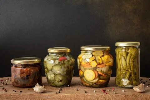 Pickled or fermented vegetables Stock Photos