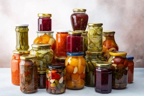 Pickled or fermented vegetables Stock Photos